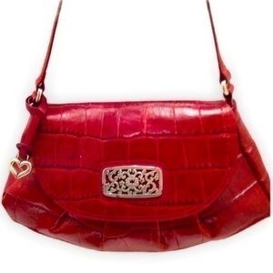 BRIGHTON RED CROC EMBOSSED LEATHER Bag purse